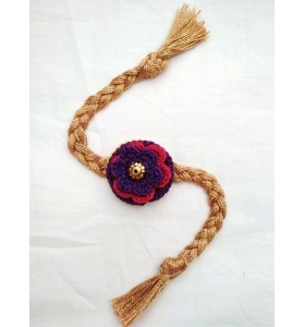 Happy Threads Handcrafted Crochet Raakhi (Brown)